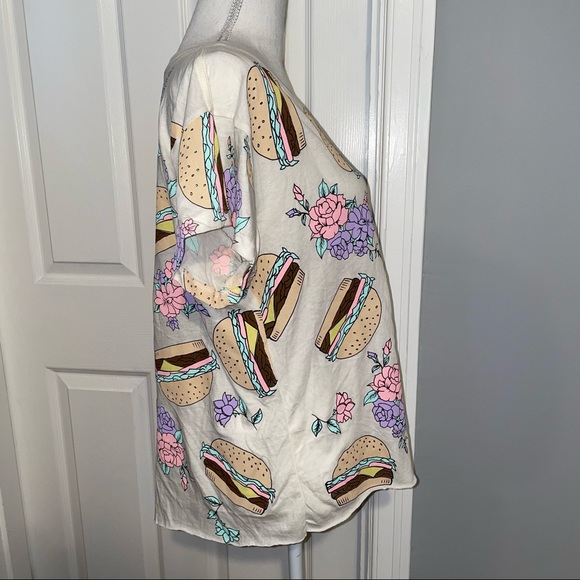 Wildfox Hamburger Floral V-Neck Shirt - Picture 6 of 10